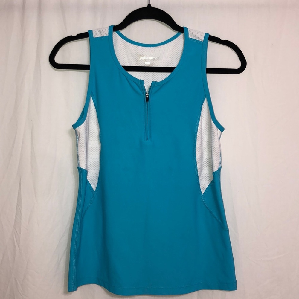 Aqua Blue Sleeveless Workout Top